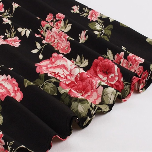 Women's Summer Printed Dress Sleeveless Retro Dress Medium Length Dress - Picture 3 of 10